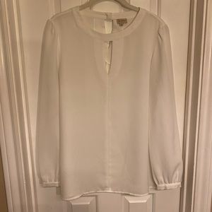White Cremieux long sleeve blouse